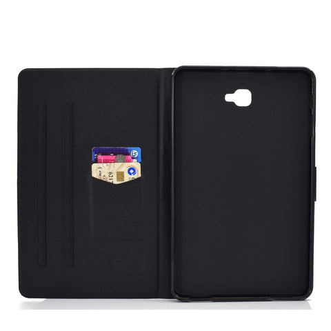 Shock-proof Pattern Printing Card Slot Stand PU Leather Tablet Cover for Samsung Galaxy Tab A 10.1 (2016) T580