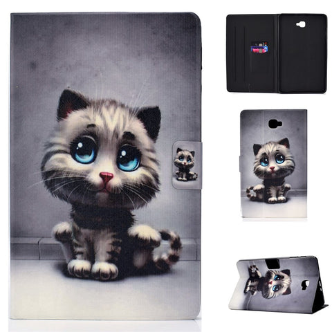 Shock-proof Pattern Printing Card Slot Stand PU Leather Tablet Cover for Samsung Galaxy Tab A 10.1 (2016) T580