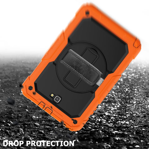 Handy Strap PC Silicone Kickstand Case with Shoulder Strap + Screen Protector for Samsung Galaxy Tab A 10.1 (2016) T580