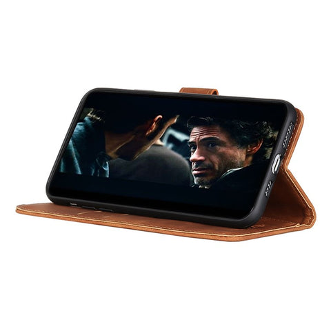 KHAZNEH Retro Leather Wallet Cover Magnetic Phone Shell for Samsung Galaxy S20 Ultra