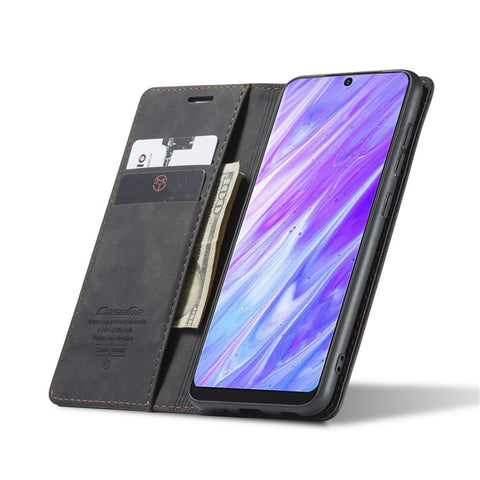 CASEME 013 Series Auto-absorbed Business Leather Wallet Stand Phone Case for Samsung Galaxy S20 Plus