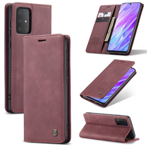 CASEME 013 Series Auto-absorbed Business Leather Wallet Stand Phone Case for Samsung Galaxy S20 Plus