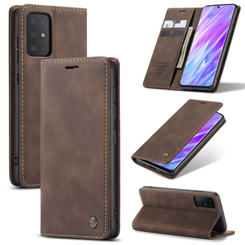 CASEME 013 Series Auto-absorbed Business Leather Wallet Stand Phone Case for Samsung Galaxy S20 Plus