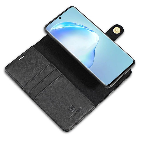 DG.MING Detachable 2-in-1 Split Leather Wallet Shell + PC Back Case for Samsung Galaxy S20 Ultra