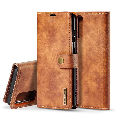DG.MING Detachable 2-in-1 Split Leather Wallet Shell + PC Back Case for Samsung Galaxy S20 Ultra