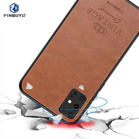 PINWUYO Pin Rui Series Leather Coated PC + TPU Hybrid Case for Samsung Galaxy S20 Plus