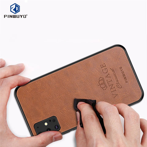 PINWUYO Pin Rui Series Leather Coated PC + TPU Hybrid Case for Samsung Galaxy S20 Plus
