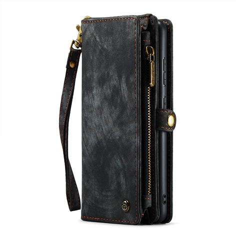 CASEME 008 Series for Samsung Galaxy S20 Plus PU Leather Zipper Wallet Case Detachable Stand Magnetic Phone Cover