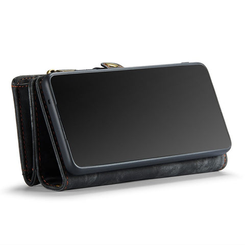 CASEME 008 Series for Samsung Galaxy S20 Plus PU Leather Zipper Wallet Case Detachable Stand Magnetic Phone Cover