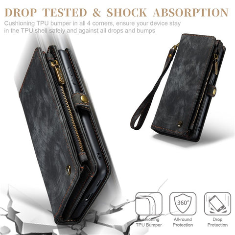 CASEME 008 Series PU Leather Cover for Samsung Galaxy S20 Ultra Wallet Phone Case Shockproof Folio Flip Cover