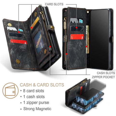 CASEME 008 Series PU Leather Cover for Samsung Galaxy S20 Ultra Wallet Phone Case Shockproof Folio Flip Cover