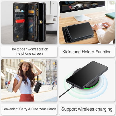 CASEME 008 Series PU Leather Cover for Samsung Galaxy S20 Ultra Wallet Phone Case Shockproof Folio Flip Cover