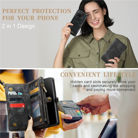 CASEME 008 Series PU Leather Cover for Samsung Galaxy S20 Ultra Wallet Phone Case Shockproof Folio Flip Cover
