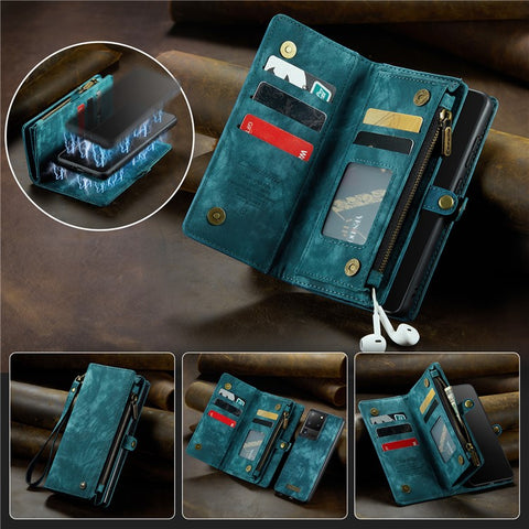 CASEME 008 Series PU Leather Cover for Samsung Galaxy S20 Ultra Wallet Phone Case Shockproof Folio Flip Cover