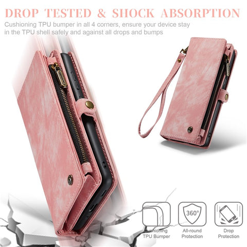 CASEME 008 Series PU Leather Cover for Samsung Galaxy S20 Ultra Wallet Phone Case Shockproof Folio Flip Cover