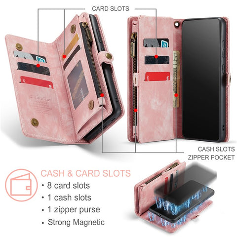 CASEME 008 Series PU Leather Cover for Samsung Galaxy S20 Ultra Wallet Phone Case Shockproof Folio Flip Cover