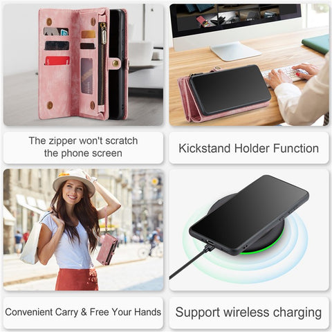 CASEME 008 Series PU Leather Cover for Samsung Galaxy S20 Ultra Wallet Phone Case Shockproof Folio Flip Cover