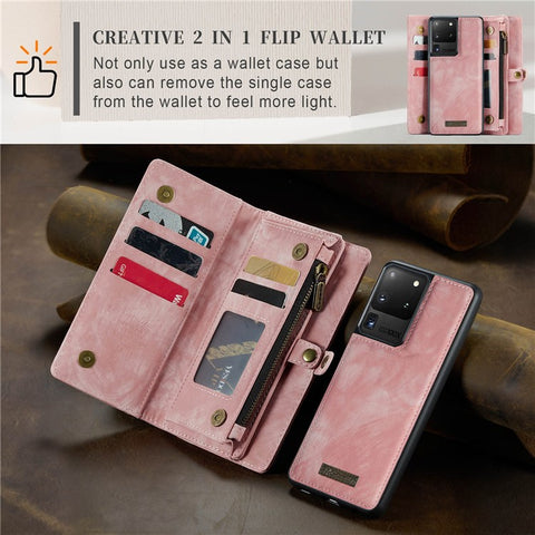 CASEME 008 Series PU Leather Cover for Samsung Galaxy S20 Ultra Wallet Phone Case Shockproof Folio Flip Cover