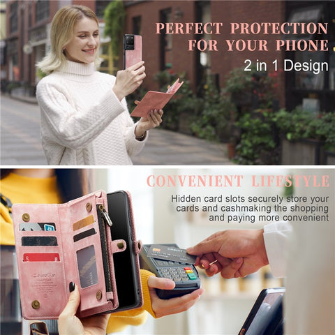 CASEME 008 Series PU Leather Cover for Samsung Galaxy S20 Ultra Wallet Phone Case Shockproof Folio Flip Cover