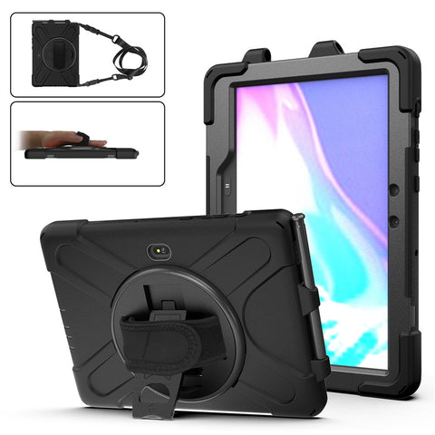 For Samsung Galaxy Tab Active5 Pro X350 / X356B / Active4 Pro T630 T636 / Active Pro T540 T545 T547 PC Silicone Tablet Case Kickstand with Strap