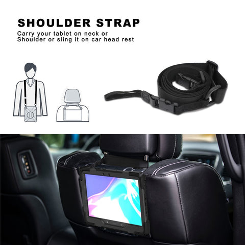 For Samsung Galaxy Tab Active5 Pro X350 / X356B / Active4 Pro T630 T636 / Active Pro T540 T545 T547 PC Silicone Tablet Case Kickstand with Strap