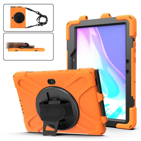 For Samsung Galaxy Tab Active5 Pro X350 / X356B / Active4 Pro T630 T636 / Active Pro T540 T545 T547 PC Silicone Tablet Case Kickstand with Strap