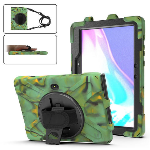 For Samsung Galaxy Tab Active5 Pro X350 / X356B / Active4 Pro T630 T636 / Active Pro T540 T545 T547 PC Silicone Tablet Case Kickstand with Strap
