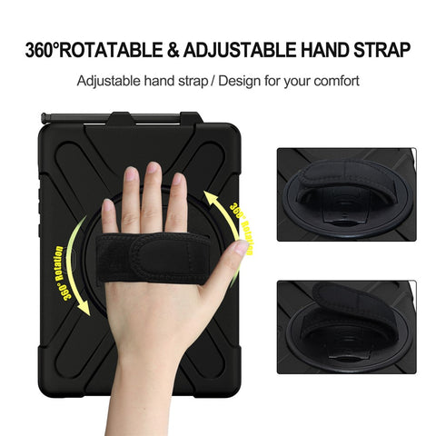 PC+Silicone Kickstand Case with Strap for Samsung Galaxy Tab Active5 Pro X350 / X356B / Active Pro T540 / T545 / T547 / Active4 Pro T630 / T636