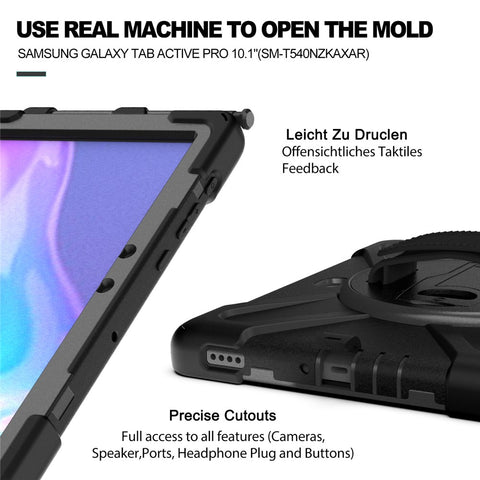 PC+Silicone Kickstand Case with Strap for Samsung Galaxy Tab Active5 Pro X350 / X356B / Active Pro T540 / T545 / T547 / Active4 Pro T630 / T636