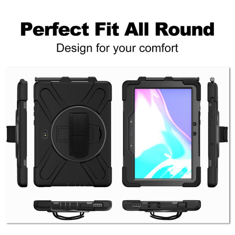 PC+Silicone Kickstand Case with Strap for Samsung Galaxy Tab Active5 Pro X350 / X356B / Active Pro T540 / T545 / T547 / Active4 Pro T630 / T636