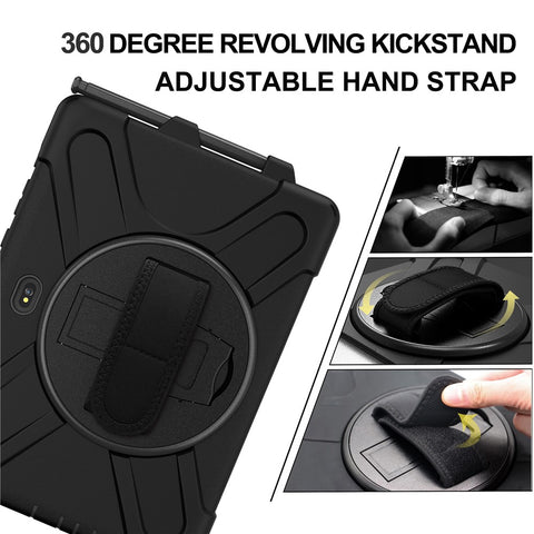 PC+Silicone Kickstand Case with Strap for Samsung Galaxy Tab Active5 Pro X350 / X356B / Active Pro T540 / T545 / T547 / Active4 Pro T630 / T636