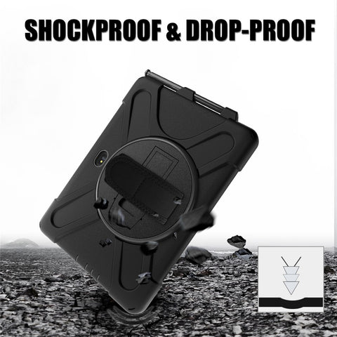 PC+Silicone Kickstand Case with Strap for Samsung Galaxy Tab Active5 Pro X350 / X356B / Active Pro T540 / T545 / T547 / Active4 Pro T630 / T636