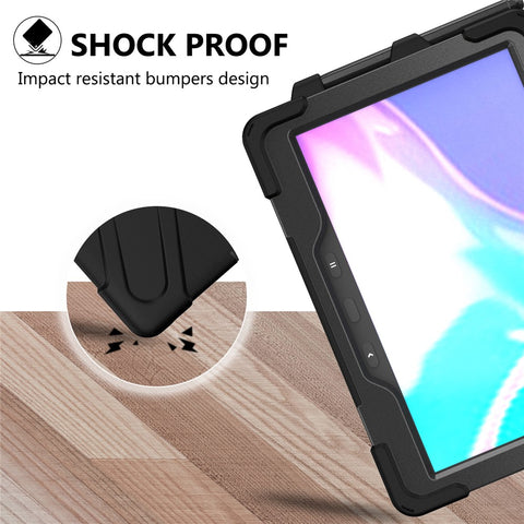 PC+Silicone Kickstand Case with Strap for Samsung Galaxy Tab Active5 Pro X350 / X356B / Active Pro T540 / T545 / T547 / Active4 Pro T630 / T636
