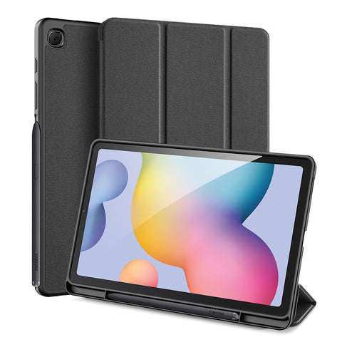 DUX DUCIS Domo Series Leather Case for Samsung Galaxy Tab S6 Lite (2024) / (2022) / (2020) P610 P615 Pen Slot Tri-Fold Stand Cover