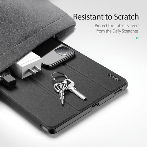 DUX DUCIS Domo Series Leather Case for Samsung Galaxy Tab S6 Lite (2024) / (2022) / (2020) P610 P615 Pen Slot Tri-Fold Stand Cover