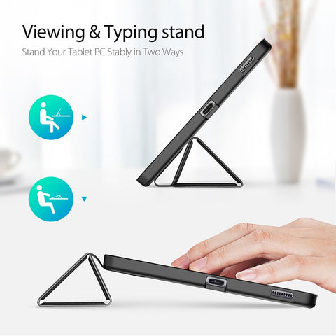 DUX DUCIS Domo Series Leather Case for Samsung Galaxy Tab S6 Lite (2024) / (2022) / (2020) P610 P615 Pen Slot Tri-Fold Stand Cover
