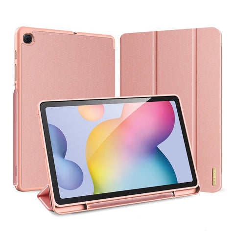 DUX DUCIS Domo Series Leather Case for Samsung Galaxy Tab S6 Lite (2024) / (2022) / (2020) P610 P615 Pen Slot Tri-Fold Stand Cover