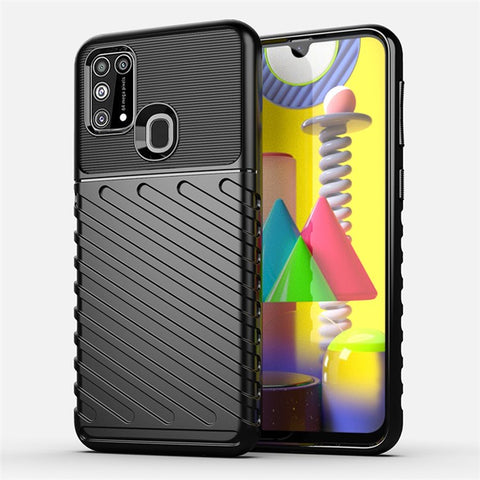 Thunder Series Twill Texture Soft TPU Phone Cover for Samsung Galaxy M31 / F41 / M31 Prime / M21s