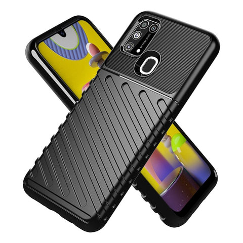 Thunder Series Twill Texture Soft TPU Phone Cover for Samsung Galaxy M31 / F41 / M31 Prime / M21s