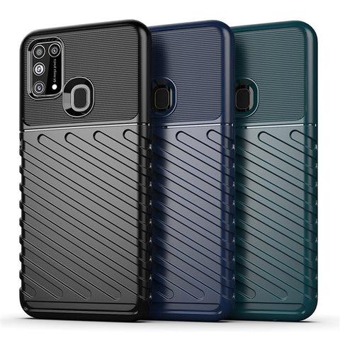 Thunder Series Twill Texture Soft TPU Phone Cover for Samsung Galaxy M31 / F41 / M31 Prime / M21s