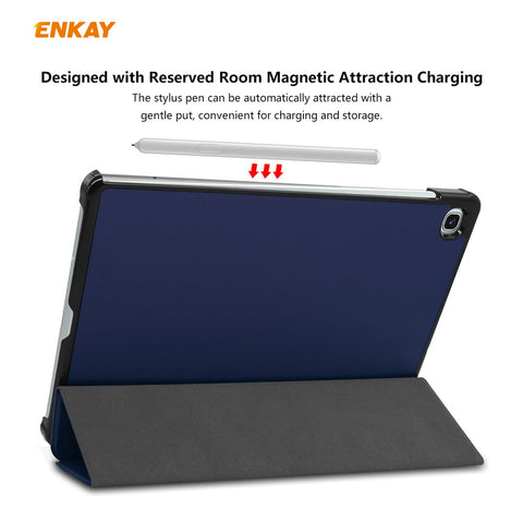 ENKAY Tri-fold Stand PU Leather Smart Tablet Case for Samsung Galaxy Tab S6 Lite (2020) P610 P615 / (2022) / (2024)