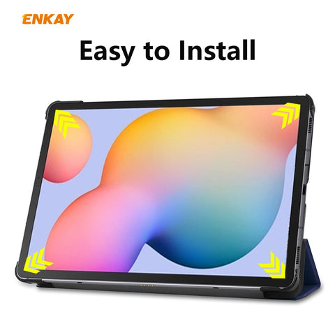 ENKAY Tri-fold Stand PU Leather Smart Tablet Case for Samsung Galaxy Tab S6 Lite (2020) P610 P615 / (2022) / (2024)