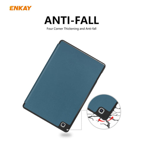 ENKAY Tri-fold Stand PU Leather Smart Case with Pen Slot for Samsung Galaxy Tab S6 Lite (2020) P610 P615 / (2022) / (2024)
