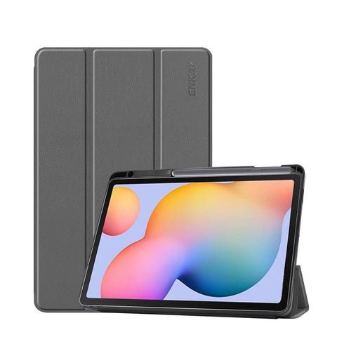 ENKAY Tri-fold Stand PU Leather Smart Case with Pen Slot for Samsung Galaxy Tab S6 Lite (2020) P610 P615 / (2022) / (2024)