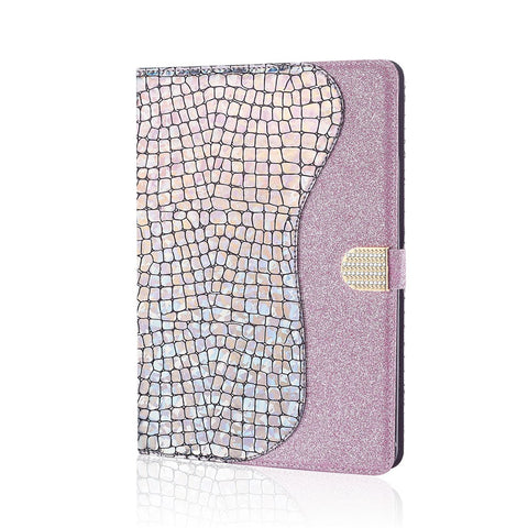 Crocodile Texture Flash Powder Leather Card Slot Stand Tablet Case for Samsung Galaxy Tab A 10.1 (2016)/T580/T585