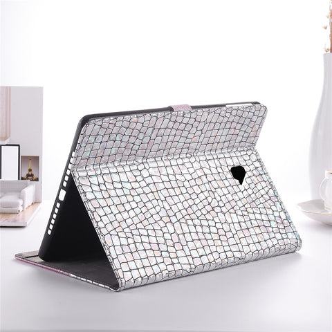 Crocodile Texture Flash Powder Leather Card Slot Stand Tablet Case for Samsung Galaxy Tab A 10.1 (2016)/T580/T585