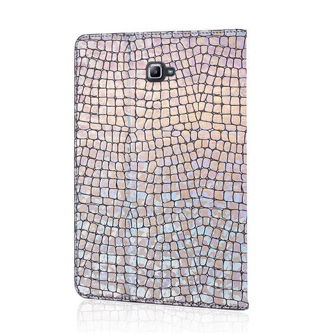 Crocodile Texture Flash Powder Leather Card Slot Stand Tablet Case for Samsung Galaxy Tab A 10.1 (2016)/T580/T585