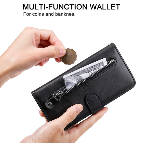 Zipper Pocket Wallet Leather Stand Case for Huawei P40 Lite 5G/nova 7 SE
