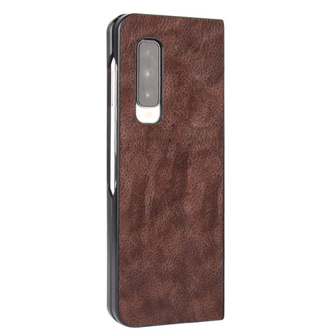 Litchi Skin Leather Coated PC Phone Back Shell for Samsung Galaxy Fold 4G / Fold 5G / W20 5G