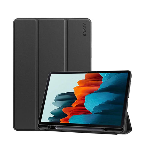ENKAY HAT PRINCE ENK-8011 Tri-fold Stand PU Leather Smart Cover with Pen Slot for Samsung Galaxy Tab S7 11.0 T870 / T875 / S8